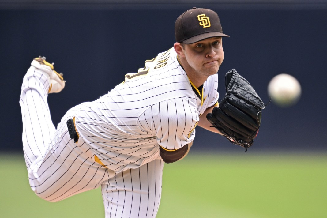 MLB: Colorado Rockies at San Diego Padres San Diego Padres starting pitcher Michael King (34) throws a pitch against the Colorado Rockies during the first inning at Petco Park.