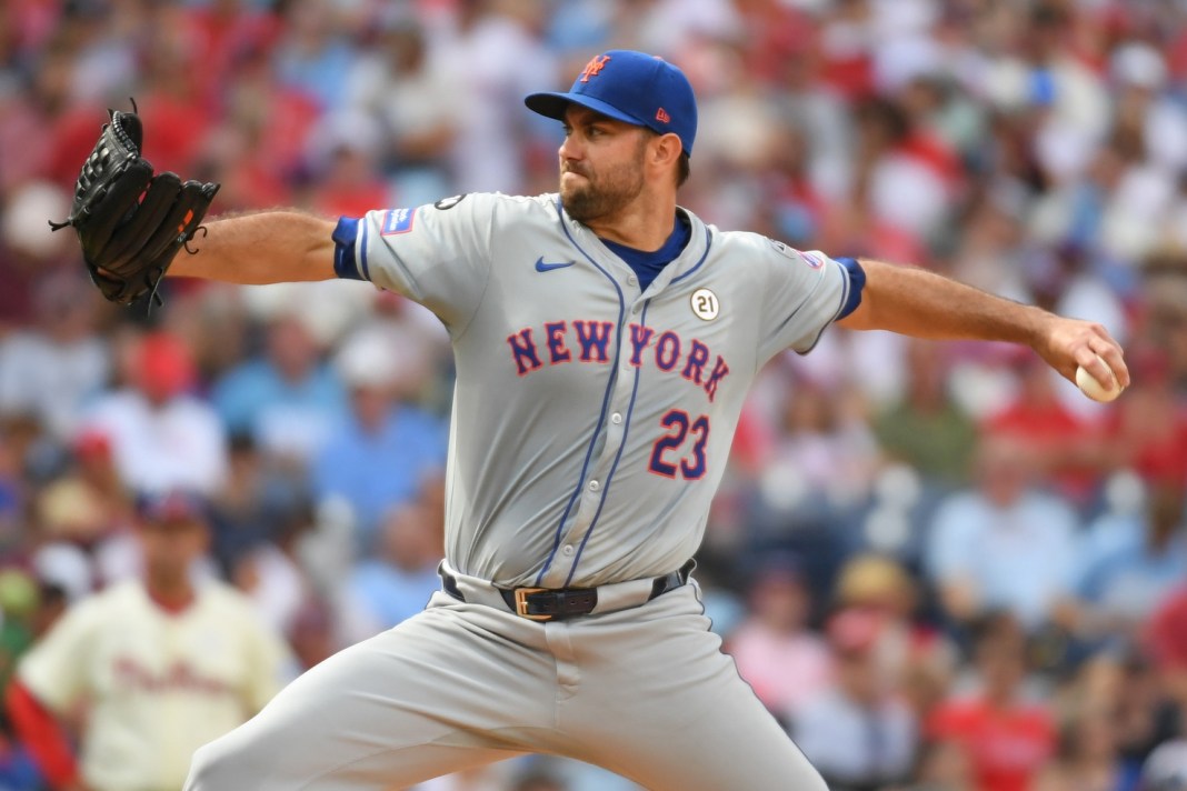MLB: New York Mets at Philadelphia Phillies New York Mets pitcher David Peterson (23) delivers a pitch during the fifth inning against the Philadelphia Phillies at Citizens Bank Park on September 15, 2024.