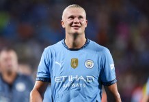 EPL Best Bets and Predictions November 29-30 Manchester City forward Erling Haaland looks on at halftime against Barcelona during a Champions Tour friendly match at Camping World Stadium.