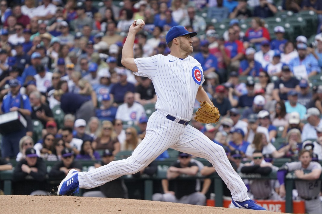 Chicago Cubs starting pitcher Jameson Taillon (50) delivers a pitch during the first inning against the Colorado Rockies at Wrigley Field on September 22, 2023.