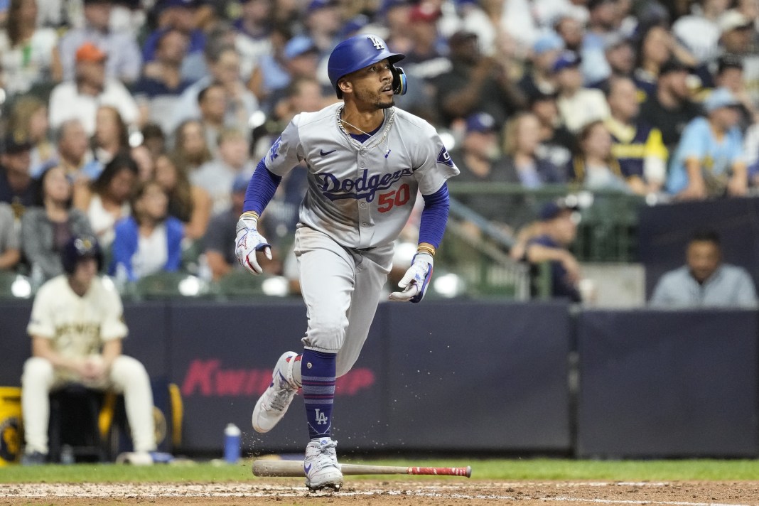 MLB: Los Angeles Dodgers at Milwaukee Brewers Los Angeles Dodgers right fielder Mookie Betts (50) during the game against the Milwaukee Brewers at American Family Field on August 13, 2024.