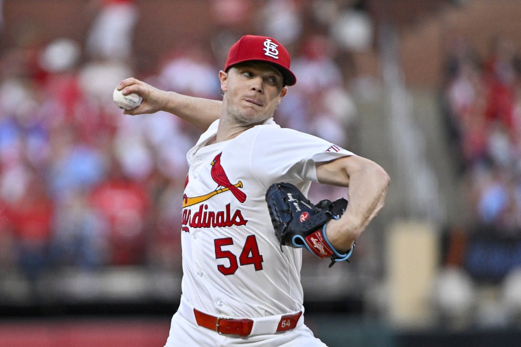 St. Louis Cardinals starting pitcher Sonny Gray (54) delivers a pitch against the Chicago White Sox during the second inning at Busch Stadium on May 3, 2024.