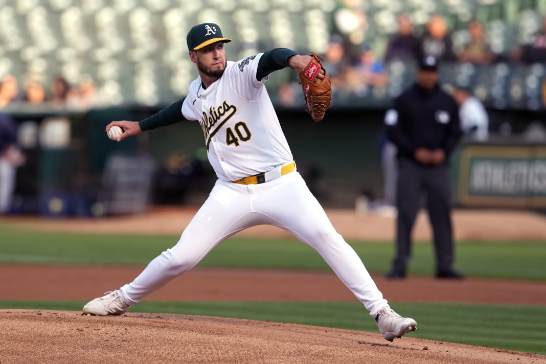 MLB: Tampa Bay Rays at Oakland Athletics oakland a's pitcher mitch spence