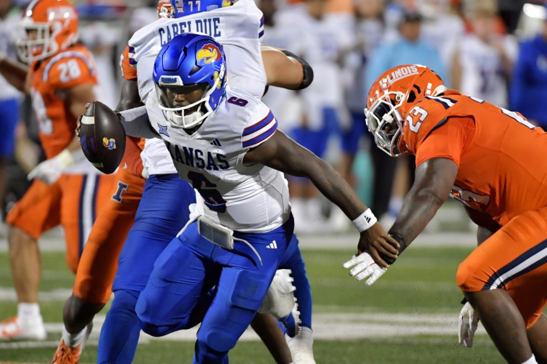 NCAA Football: Kansas at Illinois jalon daniels kansas jayhawks qb