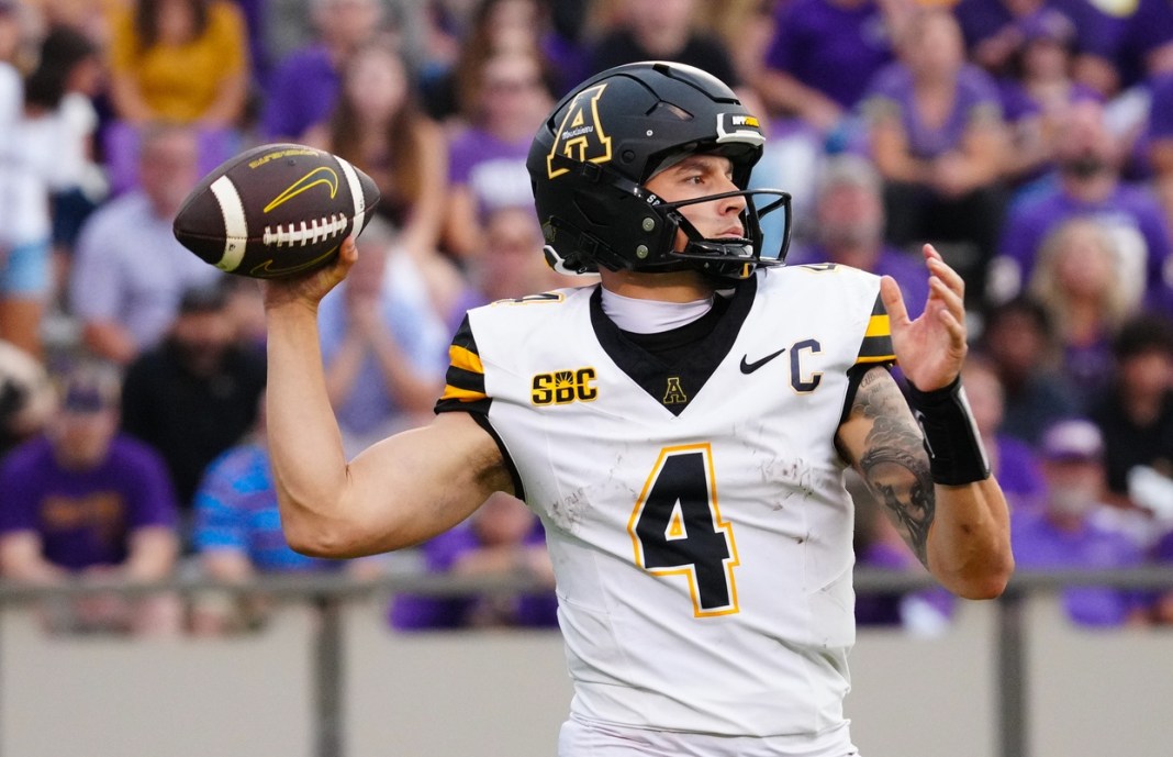 NCAA Football: Appalachian State at East Carolina app state mountaineers qb joey aguilar
