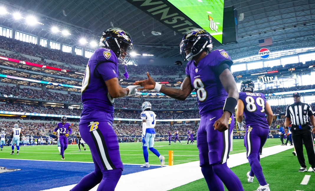 NFL: Baltimore Ravens at Dallas Cowboys The Ravens celebrate a touchdown in their win over the Cowboys in Week 3 of the 2024 NFL season.