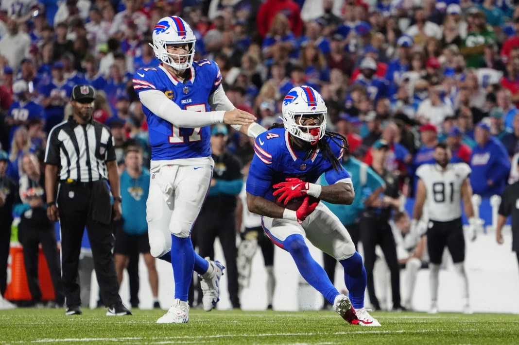 NFL: Jacksonville Jaguars at Buffalo Bills josh allen and james cook of the buffalo bills