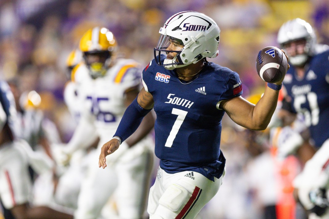 NCAA Football: South Alabama at Louisiana State gio lopez south alabama jaguars qb