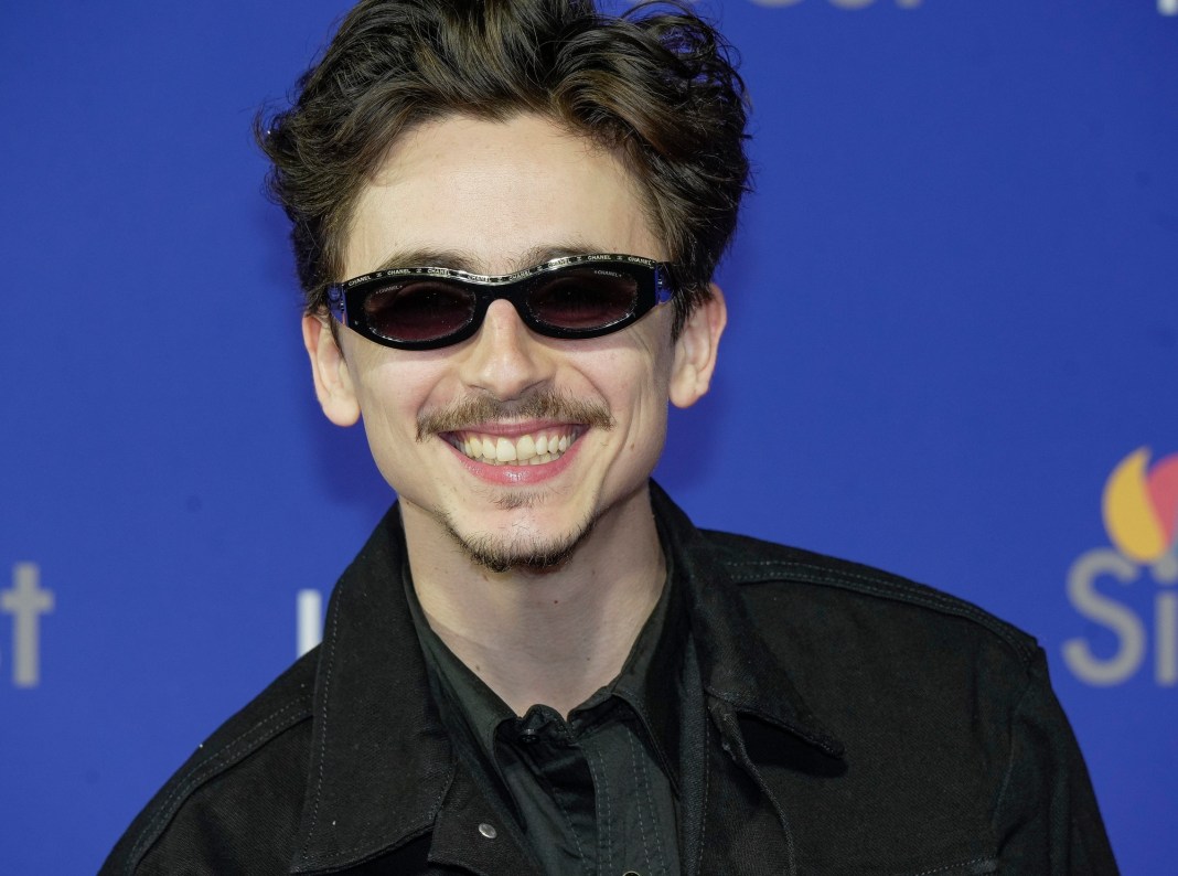 Timothée Chalamet is photographed on the red carpet during the Palm Springs International Film Awards in Palm Springs, California, on January 3, 2025.