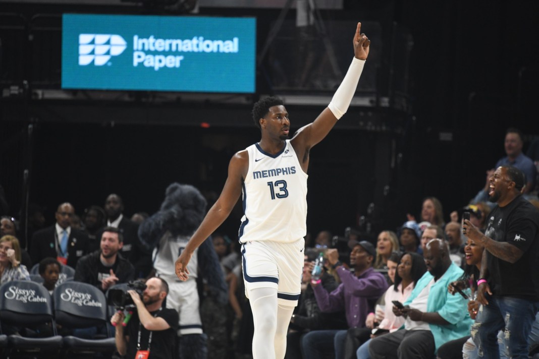 NBA: Miami Heat at Memphis Grizzlies Grizzlies forward Jaren Jackson Jr. celebrates an and-one against the Heat during the 2024-25 NBA season.