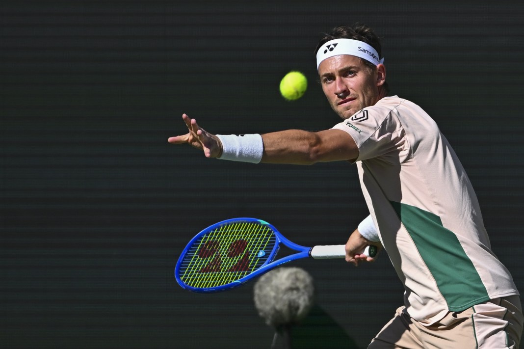 Tennis: BNP Paribas Open-Day 6 Casper Ruud hits a forehand at the 2025 BNP Paribas Open in Indian Wells.