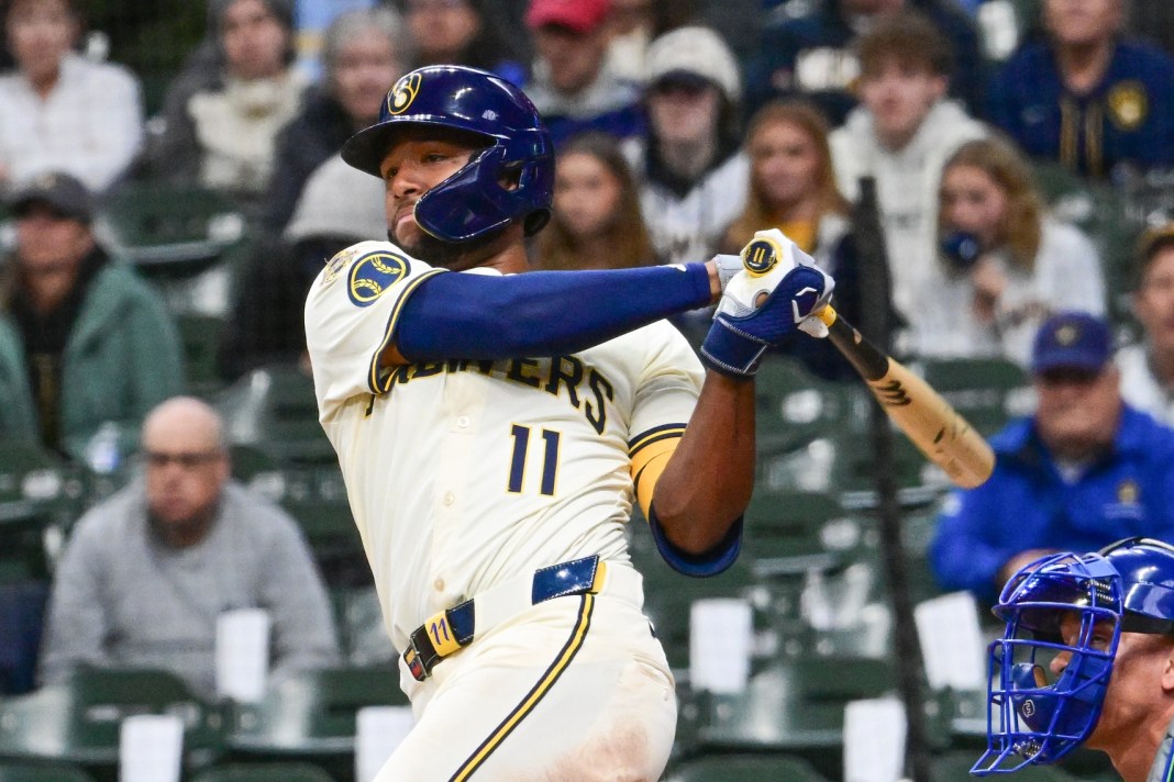 MLB: Kansas City Royals at Milwaukee Brewers jackson chourio milwaukee brewers
