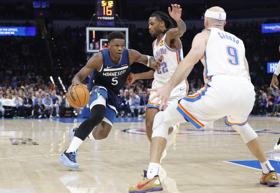 NBA: Minnesota Timberwolves at Oklahoma City Thunder Anthony Edwards, Minnesota Timberwolves, NBA