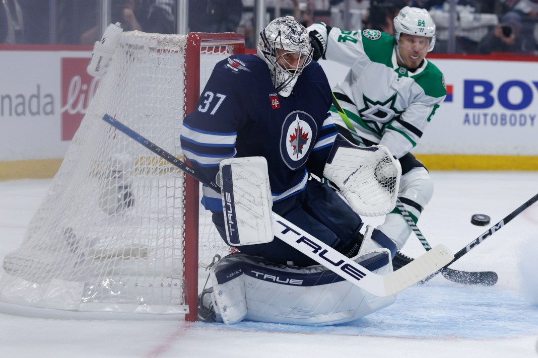 NHL: Stanley Cup Playoffs-Dallas Stars at Winnipeg Jets Connor Hellebuyck, Winnipeg Jets, NHL