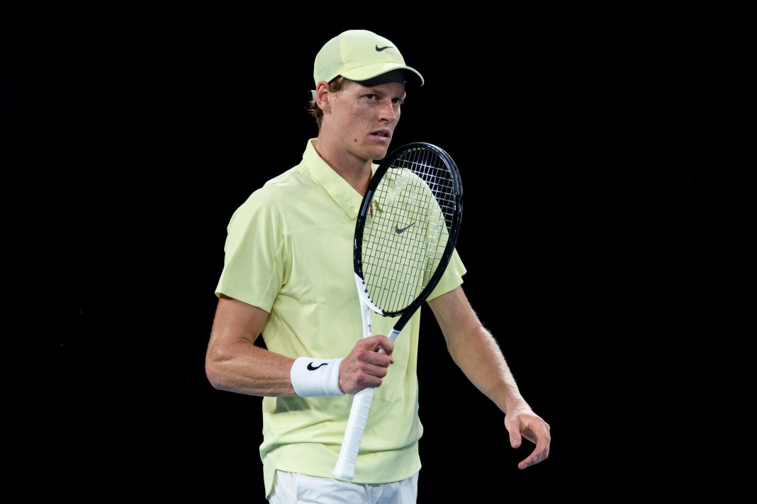 Jannik Sinner celebrates a big point at the 2025 Australian Open.