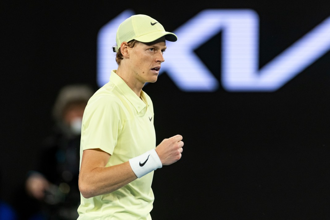 Jannik Sinner celebrates a point at the 2025 Australian Open.