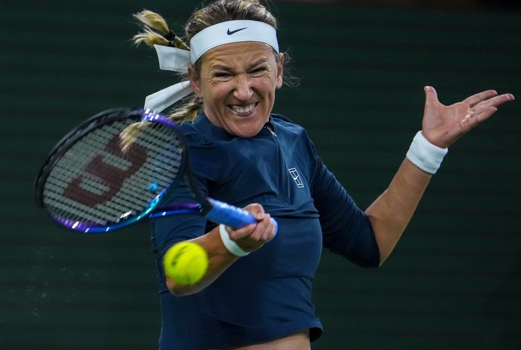 Syndication: Desert Sun Victoria Azarenka hits a forehand at the BNP Paribas Open at Indian Wells.