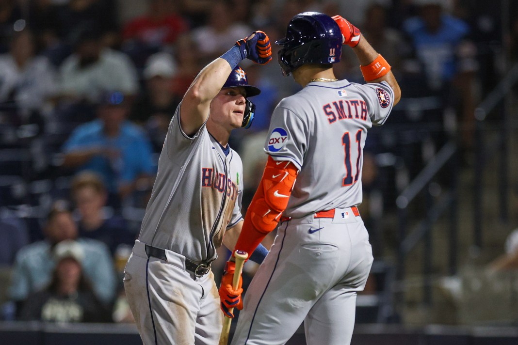MLB: Houston Astros at Tampa Bay Rays Jake Meyers and Cam Smith, Houston Astros