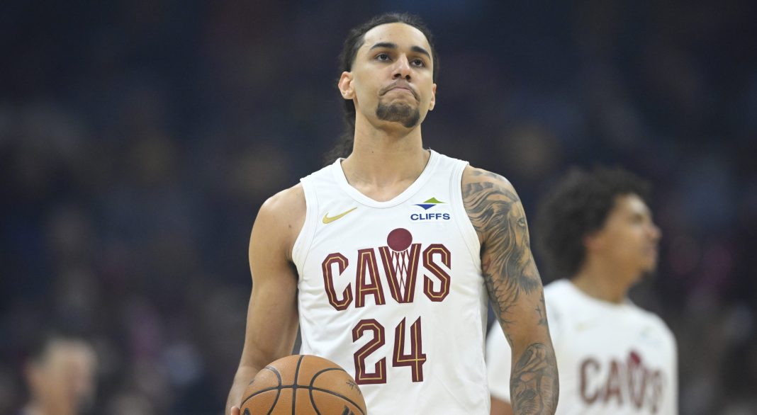 NBA: Indiana Pacers at Cleveland Cavaliers Cavaliers wing Jaylon Tyson reacts to a play against the Pacers during the 2024-25 NBA season.