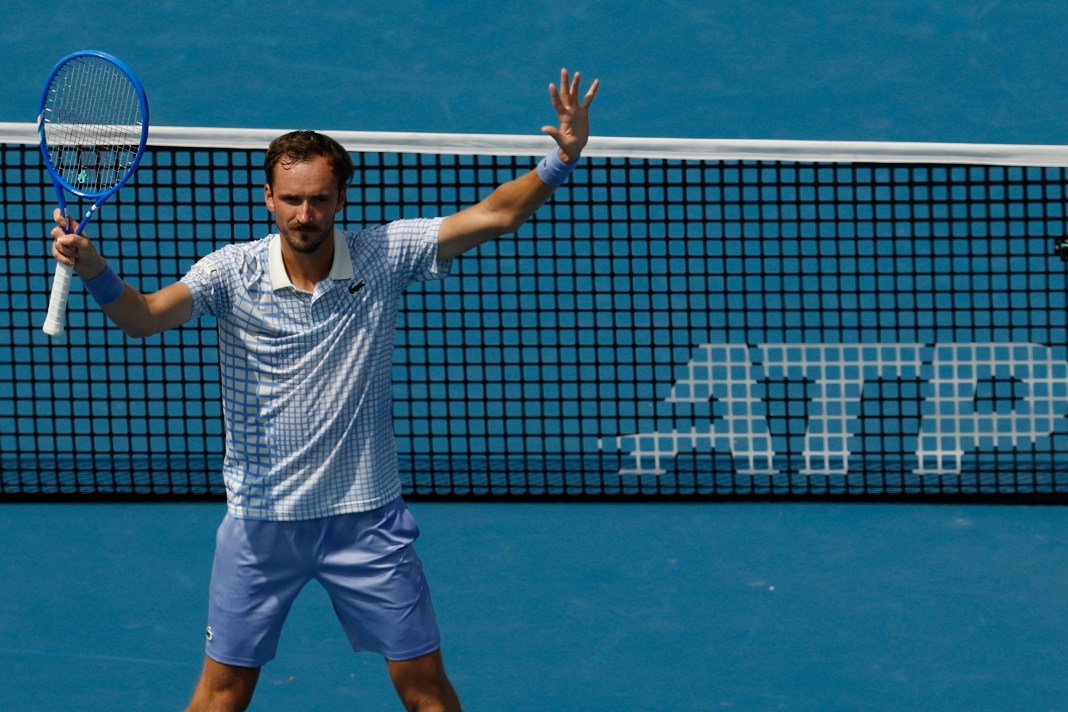 Tennis: Mubadala Citi DC Open Daniil Medvedev celebrates with the crowd after a win over Reilly Opelka at the 2025 Mubadala Citi DC Open in Washington DC.