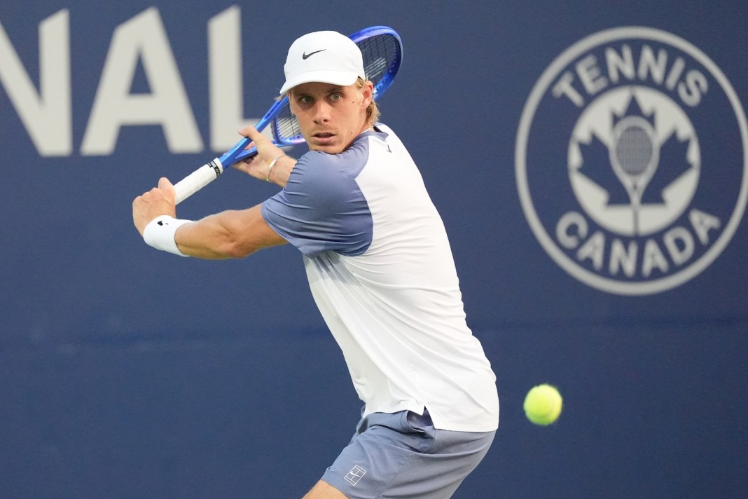 Tennis: National Bank Open Denis Shapovalov hits a backhand at the National Bank Open in Toronto during the 2025 season.