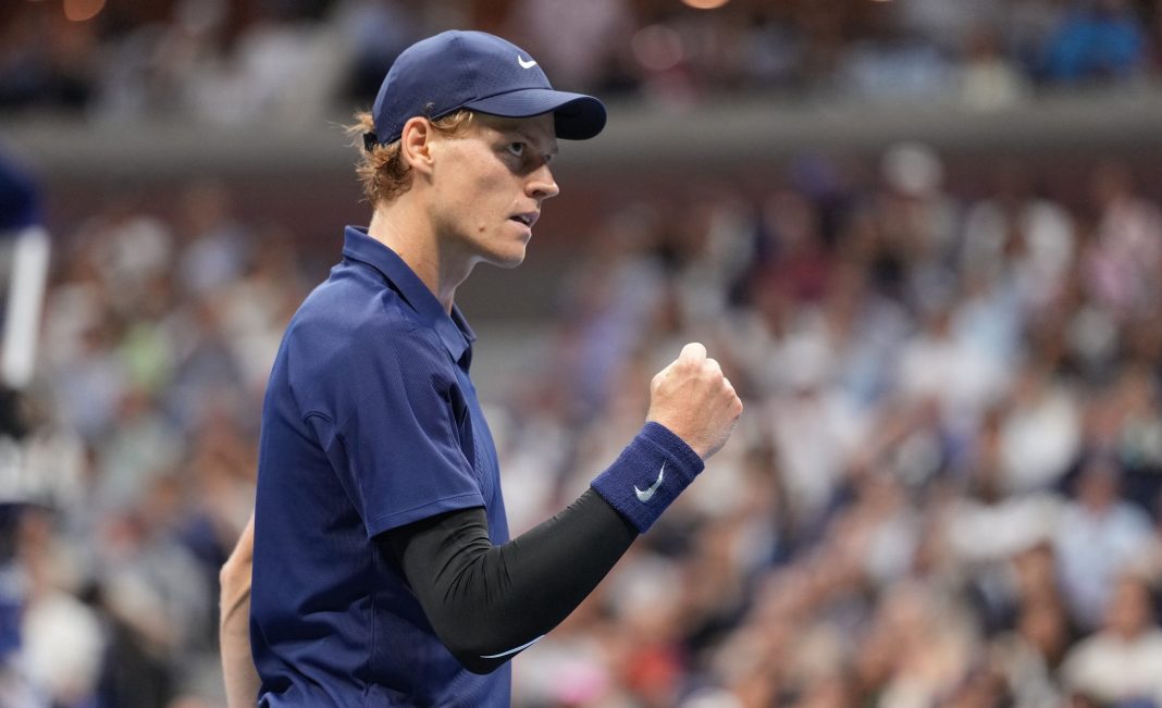 Tennis: US Open Jannik Sinner celebrates a point against Alexander Bublik during the 2025 US Open.