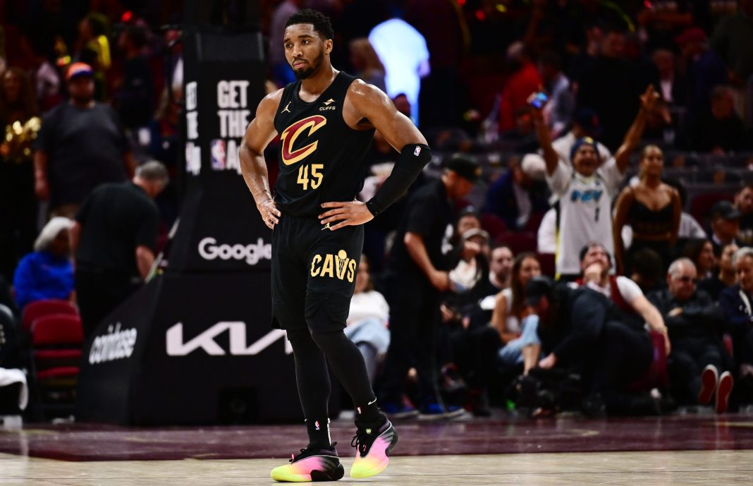 Cavaliers star Donovan Mitchell reacts against the Pacers during the 2024-25 NBA Playoffs.