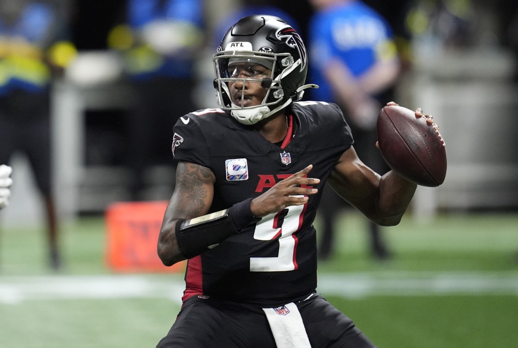 NFL: Washington Commanders at Atlanta Falcons Falcons quarterback Michael Penix Jr. throws a pass against the Commaders during the 2025 season.