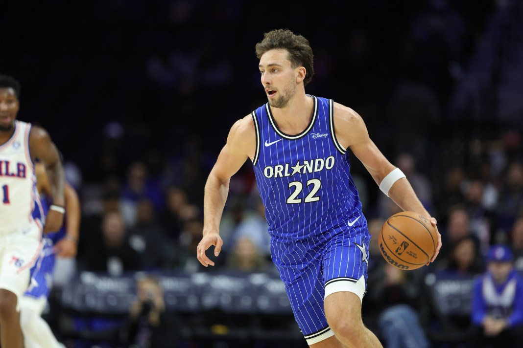 NBA: Preseason-Orlando Magic at Philadelphia 76ers Magic star Franz Wagner tries to make a play against the 76ers during the 2025-26 NBA preseason.