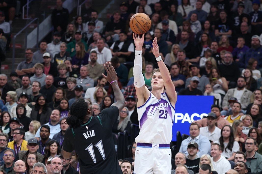 NBA: Minnesota Timberwolves at Utah Jazz Jazz superstar Lauri Markkanen takes a shot against the Timberwolves during the 2025-26 NBA season.